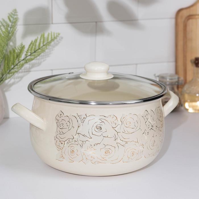 Кастрюля «Бежевая Роза», 5 л, d= 22 см /
Кастрюля «Бежевая Роза», 5 л, d= 22 см /