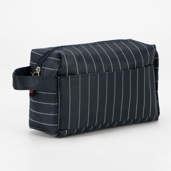 фото Косметичка дорожная, отдел на молнии, наружный карман, цвет синий