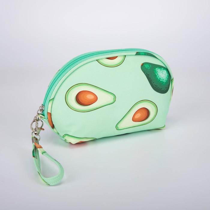 фото Косметичка-сумочка, отдел на молнии, с ручкой, цвет мятный, «авокадо»