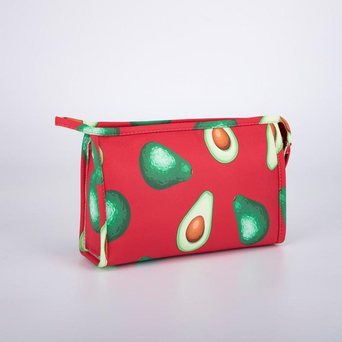 фото Косметичка треугольная, отдел на молнии, цвет красный, «авокадо»