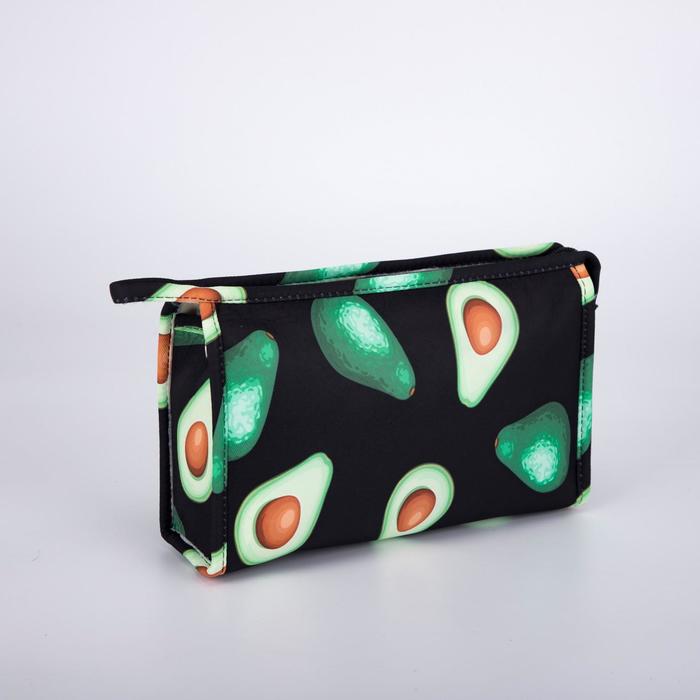 фото Косметичка дор l- авокадо, 24*6*15, отд на молнии, с ручкой, черный