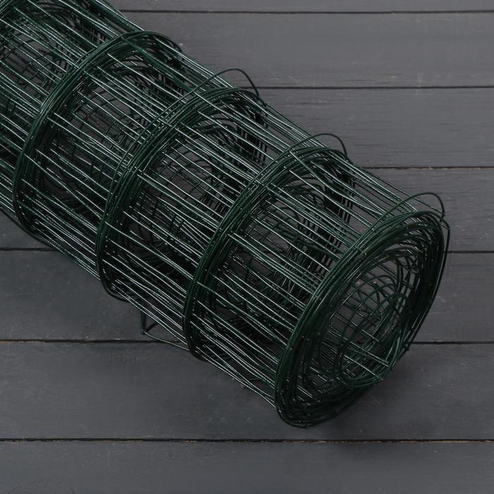 Сетка сварная, 1,5 × 10 м, ячейка 75 × 100 мм, d = 1,6 мм, металл с ПВХ покрытием, зелёная
Сетка сварная, 1,5 × 10 м, ячейка 75 × 100 мм, d = 1,6 мм, металл с ПВХ покрытием, зелёная