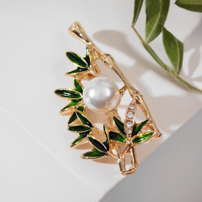 Брошь "Бамбук" с бусиной, цвет бело-зелёный в золоте
Брошь "Бамбук" с бусиной, цвет бело-зелёный в золоте
