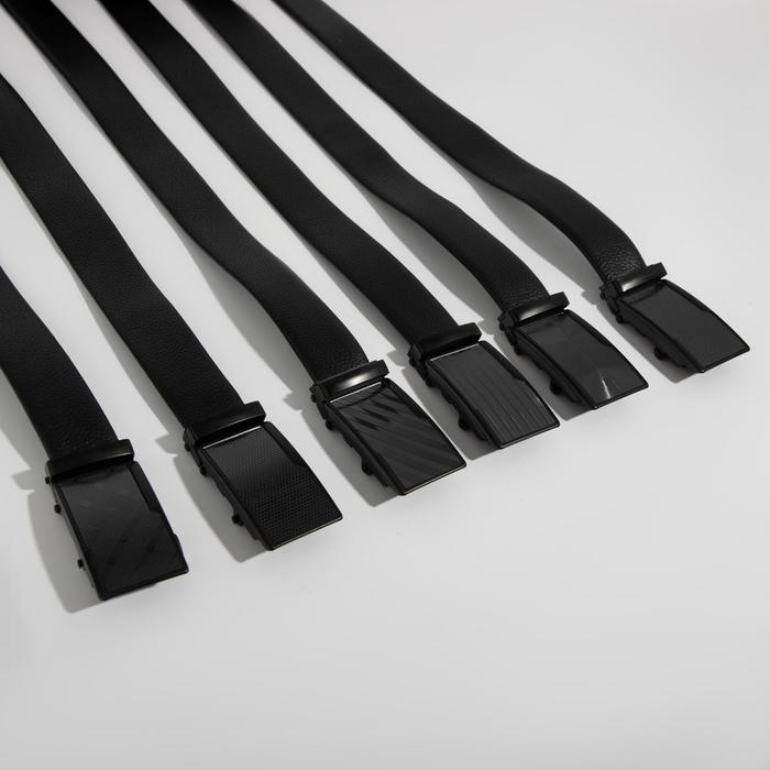 Ремень мужской, ширина 3,5 см, пряжка автомат МИКС, цвет чёрный
Ремень мужской, ширина 3,5 см, пряжка автомат МИКС, цвет чёрный