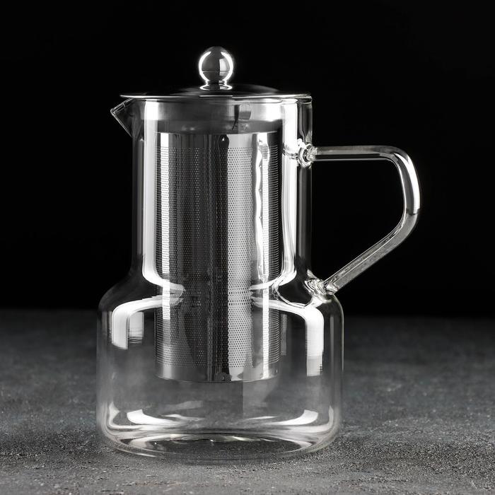 фото Чайник заварочный «бингли», 950 мл, 12,5×11×18 см, с металлическим ситом