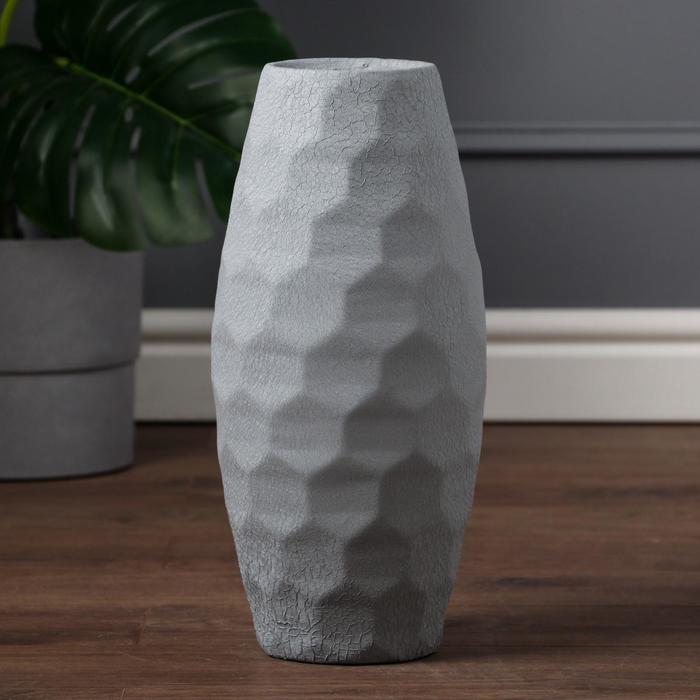 Ваза керамическая "Соты", напольная, кожа, серая, 40 см
Ваза керамическая "Соты", напольная, кожа, серая, 40 см