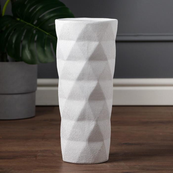 Ваза керамическая "Ромб", напольная, кожа, белая, 40 см
Ваза керамическая "Ромб", напольная, кожа, белая, 40 см