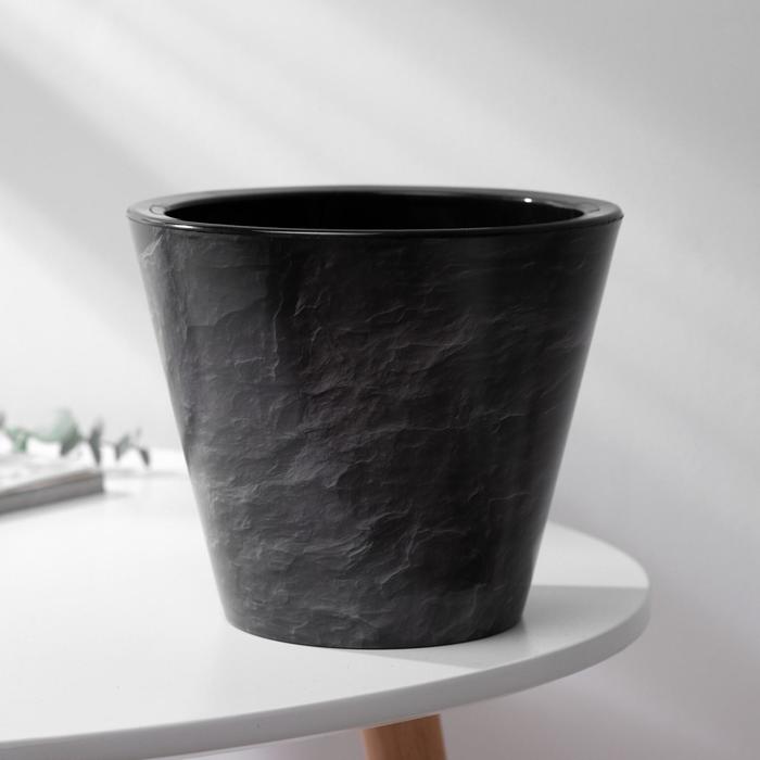 Кашпо со вставкой «Классика», 3 л, цвет гранит 
Кашпо со вставкой «Классика», 3 л, цвет гранит