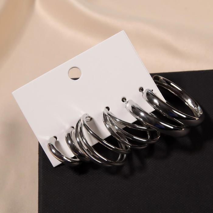 Серьги-кольца набор 3 пары "Классика" консерватизм, цвет серебро, d=3
Серьги-кольца набор 3 пары "Классика" консерватизм, цвет серебро, d=3