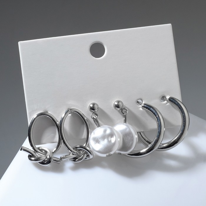Серьги набор 3 пары "Юность" узел с жемчугом, цвет белый в серебре, d=2,3
Серьги набор 3 пары "Юность" узел с жемчугом, цвет белый в серебре, d=2,3
