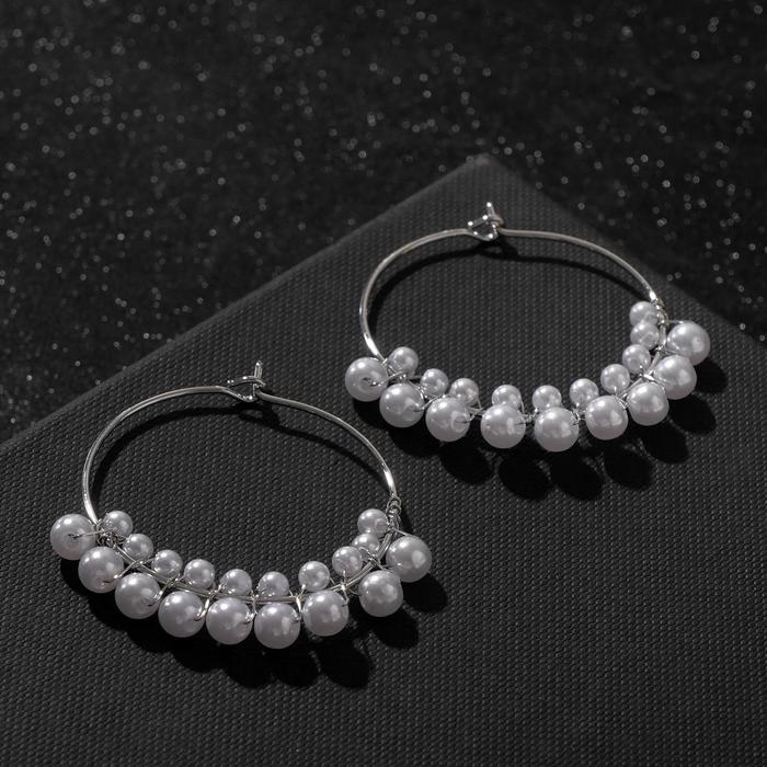 Серьги-кольца "Карелия" диск с бусинами, цвет белый в серебре, d=4
Серьги-кольца "Карелия" диск с бусинами, цвет белый в серебре, d=4