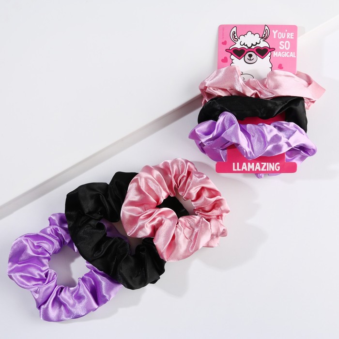 Набор атласных резинок для волос «Lamazing», 3 шт., диам. 9 см
Набор атласных резинок для волос «Lamazing», 3 шт., диам. 9 см