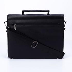 Портфель мужской, 3 отдела на клапане, 2 наружных кармана, длинный ремень, цвет чёрный 
Портфель мужской, 3 отдела на клапане, 2 наружных кармана, длинный ремень, цвет чёрный