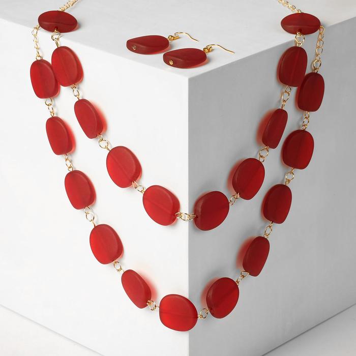 Набор 2 предмета: серьги, бусы "Нежность форм", 2 яруса, цвет бордовый, 50 см
Набор 2 предмета: серьги, бусы "Нежность форм", 2 яруса, цвет бордовый, 50 см