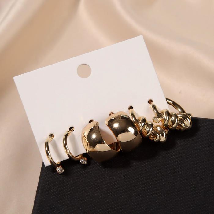 Серьги-кольца набор 3 пары "Юность" крупные линии, цвет белый в золоте, d=2
Серьги-кольца набор 3 пары "Юность" крупные линии, цвет белый в золоте, d=2