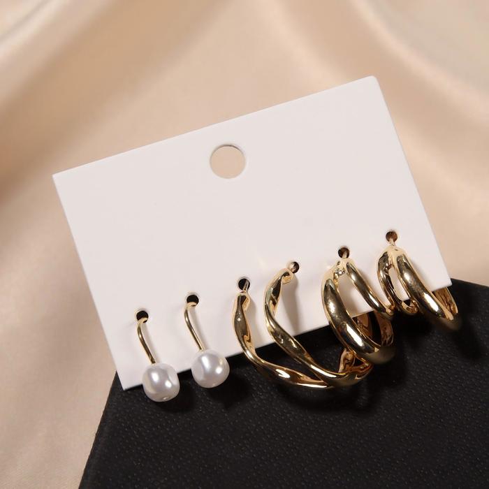 Серьги-кольца набор 3 пары "Нежность" изящная жемчужинка, цвет белый в золоте, d=2,5
Серьги-кольца набор 3 пары "Нежность" изящная жемчужинка, цвет белый в золоте, d=2,5