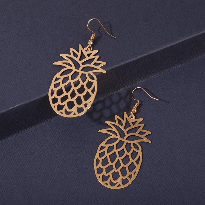 Серьги металл "Ананас" контуры, цвет золото
Серьги металл "Ананас" контуры, цвет золото