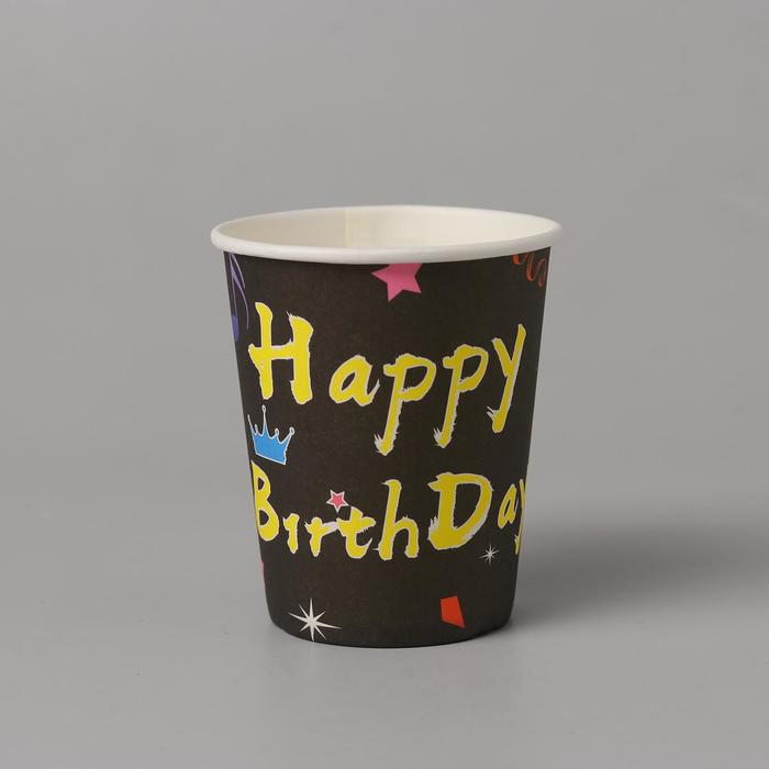 Стакан бумажный «С днём рождения», 6 шт., цвет чёрный
Стакан бумажный «С днём рождения», 6 шт., цвет чёрный