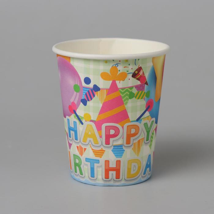 Стакан бумажный «С днём рождения», шары, 6 шт.
Стакан бумажный «С днём рождения», шары, 6 шт.