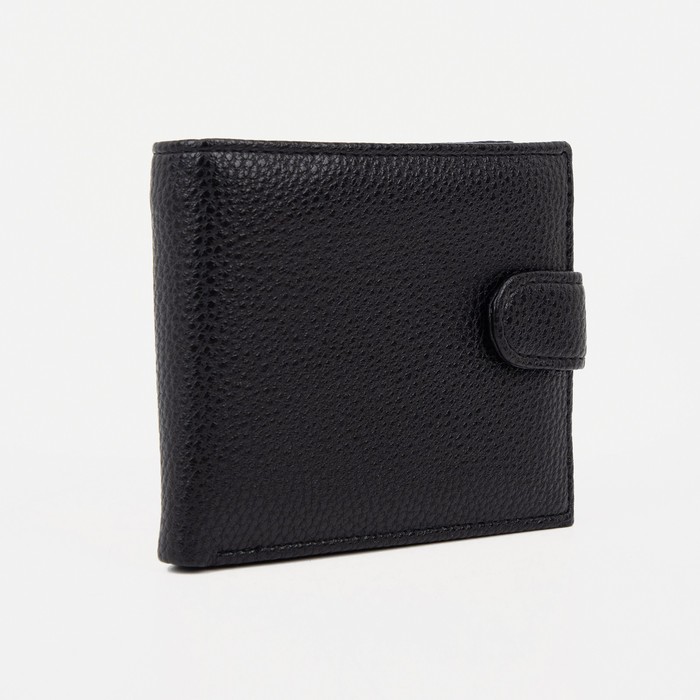 Портмоне на кнопке, для купюр, для карт, для монет, цвет чёрный
Портмоне на кнопке, для купюр, для карт, для монет, цвет чёрный