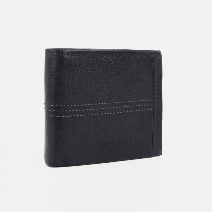 фото Портмоне мужское, 2 отдела на магните, с зажимом для купюр, цвет чёрный