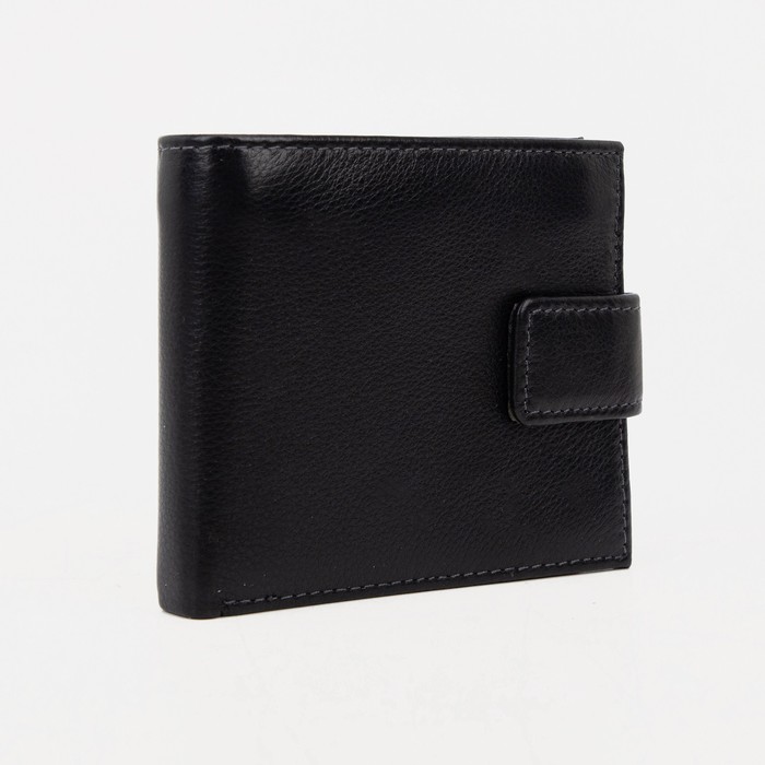 Портмоне на кнопке, для купюр, для карт, цвет чёрный 
Портмоне на кнопке, для купюр, для карт, цвет чёрный