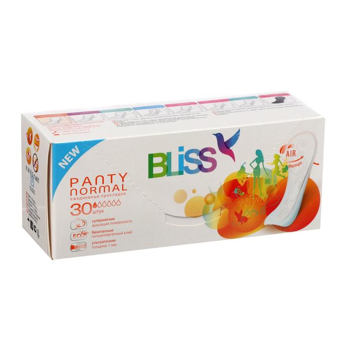 Прокладки ежедневные "Bliss" Panty Normal, 30 шт.
Прокладки ежедневные "Bliss" Panty Normal, 30 шт.