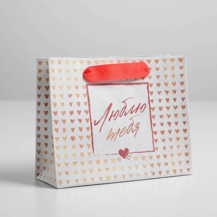 Пакет крафтовый горизонтальный «Люблю тебя», S 15 × 12 × 5.5 см
Пакет крафтовый горизонтальный «Люблю тебя», S 15 × 12 × 5.5 см