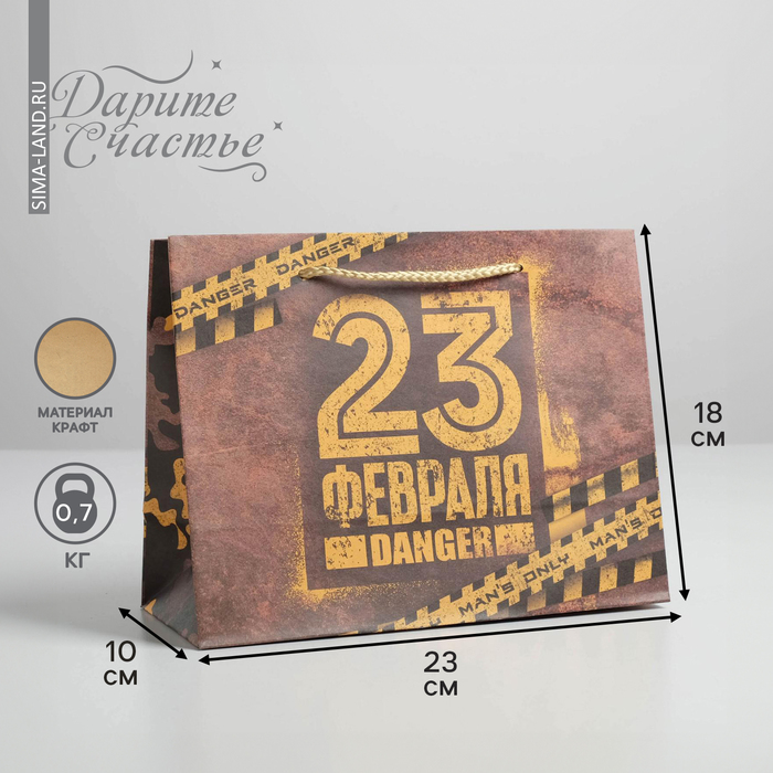 Пакет крафтовый горизонтальный «Danger», MS 23 × 18 × 10 см
Пакет крафтовый горизонтальный «Danger», MS 23 × 18 × 10 см