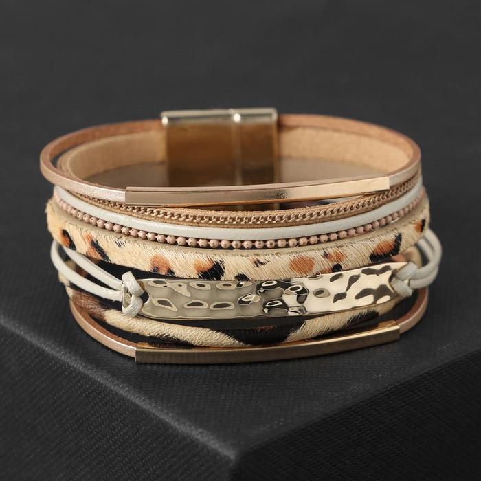 Браслет ассорти "На магните" Калахари, цвет бежево-леопардовый в золоте, 19,5 см
Браслет ассорти "На магните" Калахари, цвет бежево-леопардовый в золоте, 19,5 см