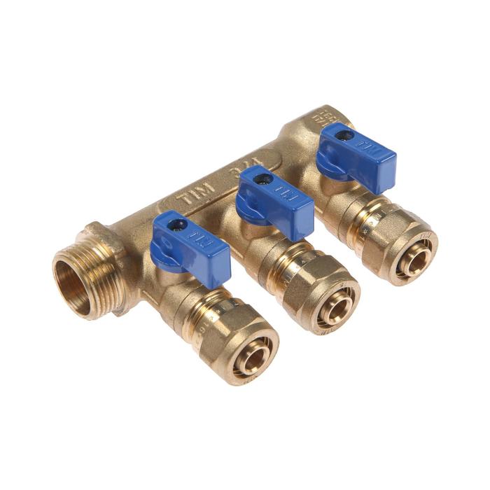 Коллектор TIM 200-3/4(3), 3/4"х16 мм, 3 выхода, с шаровыми кранами
Коллектор TIM 200-3/4(3), 3/4"х16 мм, 3 выхода, с шаровыми кранами