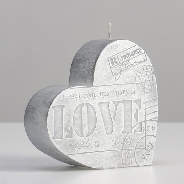 Свеча фигурная "Сердце", 13,5х13,5х4 см, серебро
Свеча фигурная "Сердце", 13,5х13,5х4 см, серебро