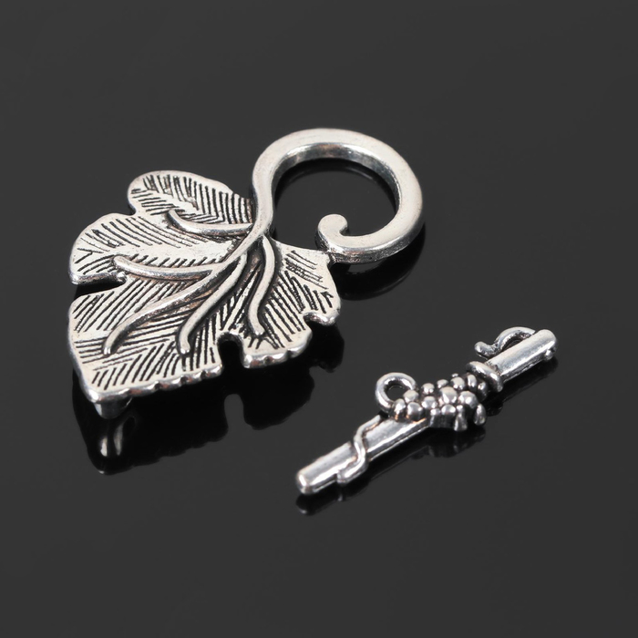 фото Замок-тогл "виноград", 36*23мм, цвет тибетское серебро (набор 2шт)