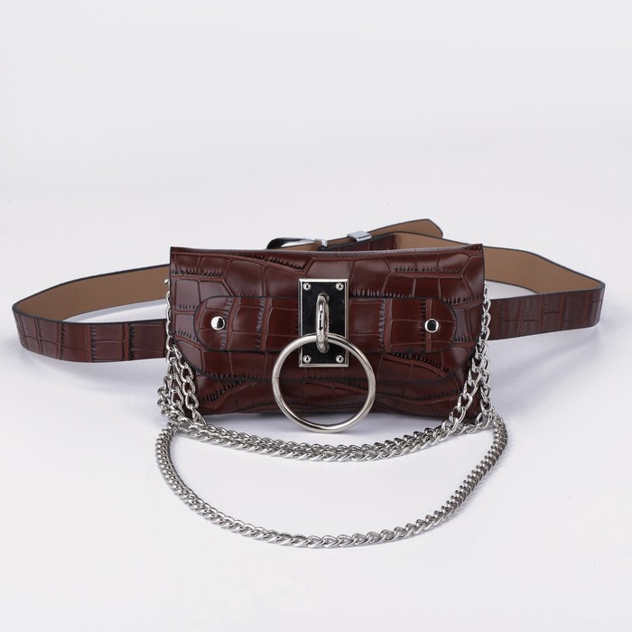 Сумка поясная, отдел на клапане, цвет коричневый
Сумка поясная, отдел на клапане, цвет коричневый