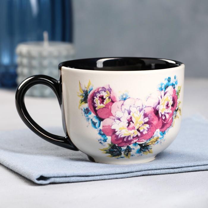 Кружка "Букет пионов", бело-коричневая, керамика, 0.45 л
Кружка "Букет пионов", бело-коричневая, керамика, 0.45 л