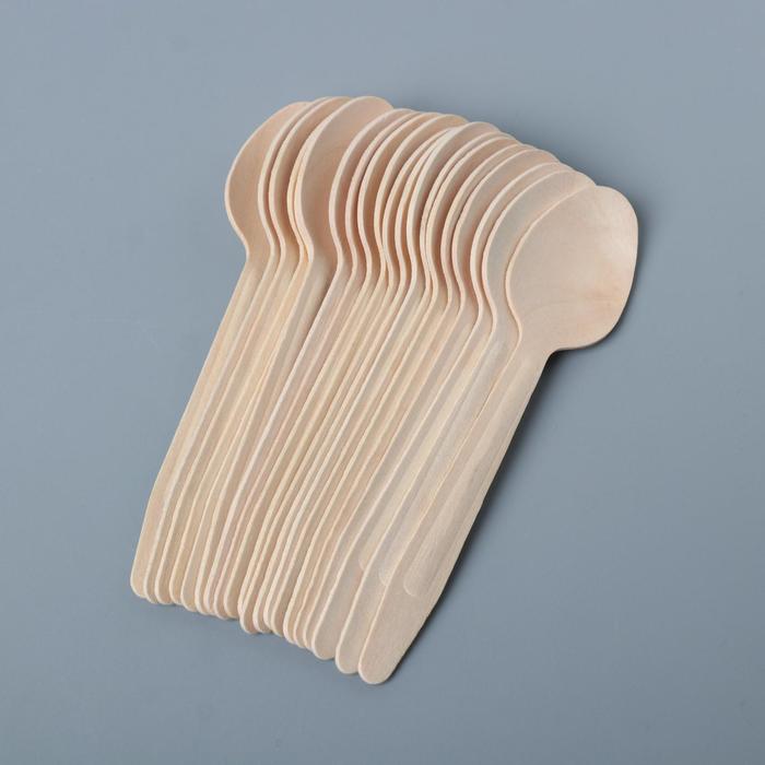 фото Эко-ложка одноразовая из дерева