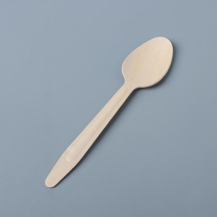 фото Эко-ложка одноразовая из дерева