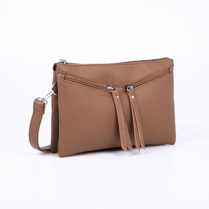 Сумка женская, 2 отдела на молнии, наружный карман, длинный ремень, цвет бежевый
Сумка женская, 2 отдела на молнии, наружный карман, длинный ремень, цвет бежевый