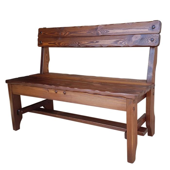 фото Скамья «русич», 1400 × 520 × 900 мм, сосна, цвет старый орех