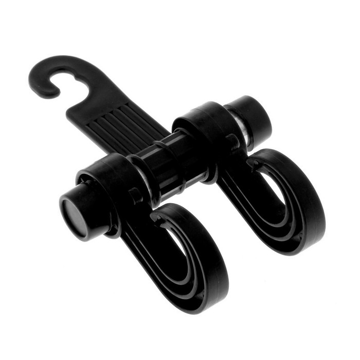 фото Вешалка-крючок на подголовник, два крючка, чёрный