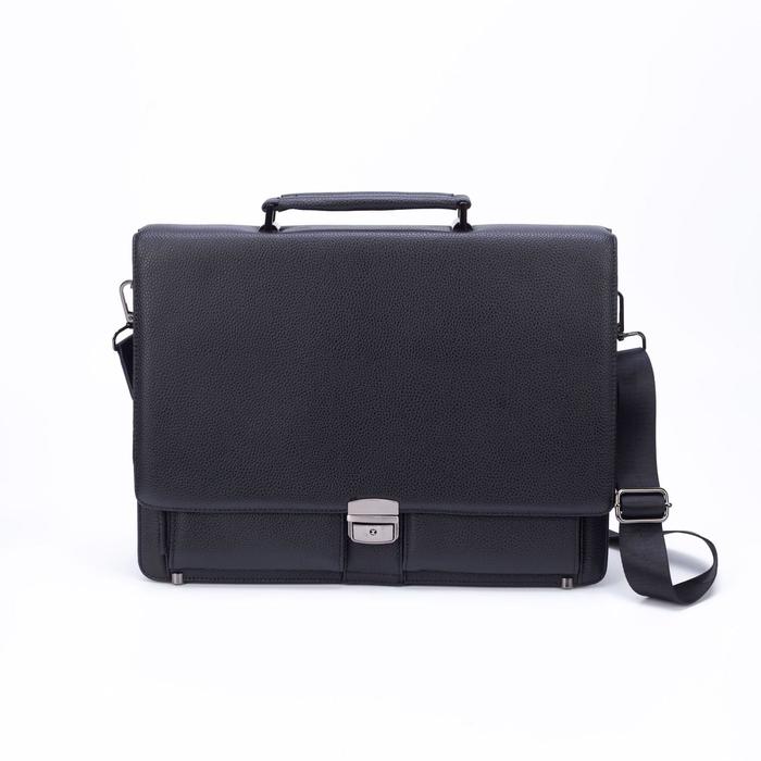 Портфель мужской, 5 отделов на клапане, 6 наружных карманов, длинный ремень, цвет чёрный
Портфель мужской, 5 отделов на клапане, 6 наружных карманов, длинный ремень, цвет чёрный