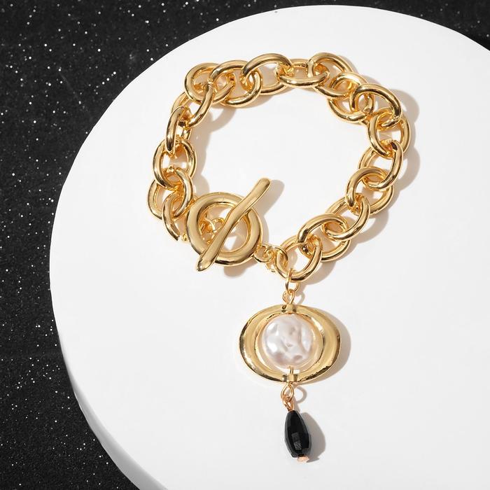 Браслет жемчуг "Цепь" плоская бусина, цвет чёрно-белый в золоте, 18см
Браслет жемчуг "Цепь" плоская бусина, цвет чёрно-белый в золоте, 18см