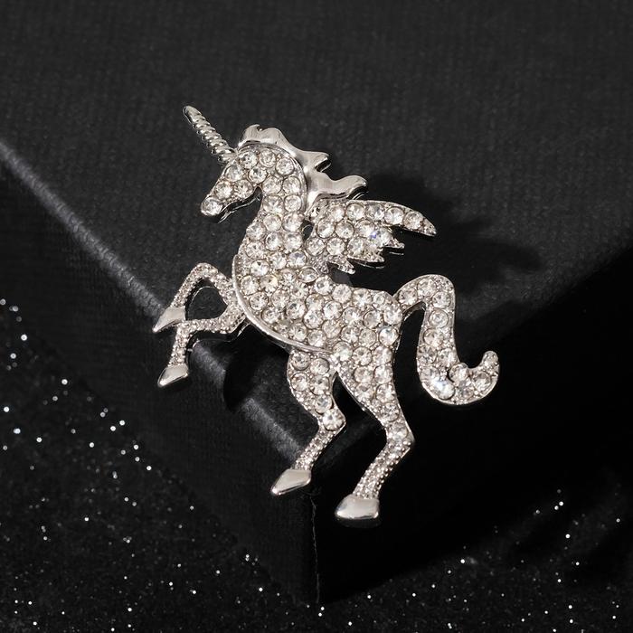 Брошь "Единорог", цвет белый в серебре
Брошь "Единорог", цвет белый в серебре