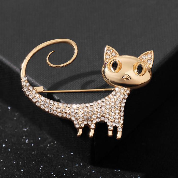 Брошь "Кошечка" с длинным хвостиком, цвет белый в золоте
Брошь "Кошечка" с длинным хвостиком, цвет белый в золоте