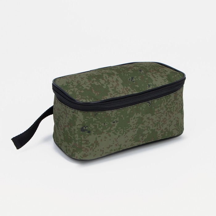 фото Косметичка дорожная, отдел на молнии, с подкладом, цвет зелёный