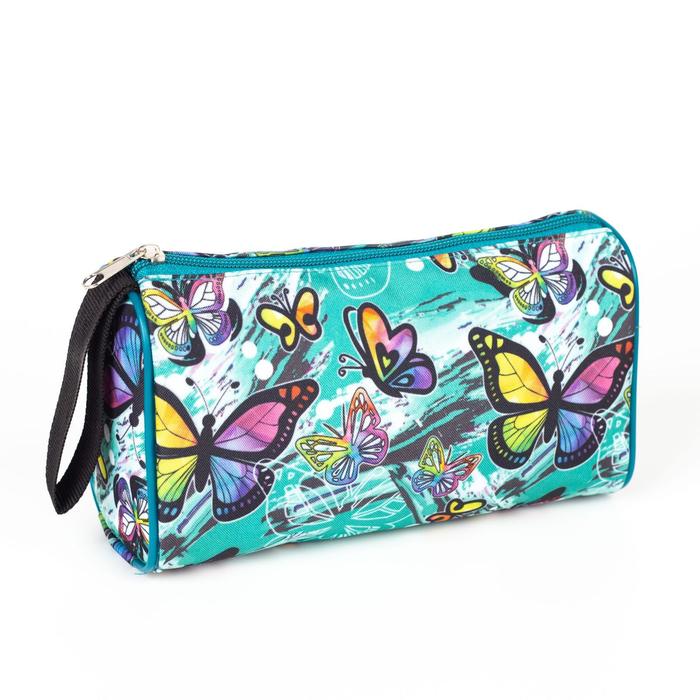 фото Косметичка-сумочка, отдел на молнии, цвет зелёный