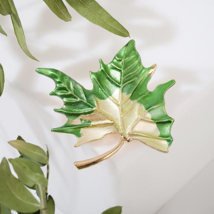 Брошь "Лист" кленовый, матовый, цвет зелёный в золоте
Брошь "Лист" кленовый, матовый, цвет зелёный в золоте