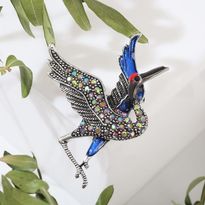 Брошь "Журавль", цвет сине-фиолетовый в чернёном серебре
Брошь "Журавль", цвет сине-фиолетовый в чернёном серебре