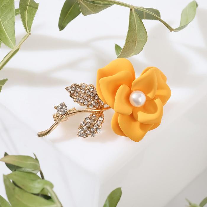 Брошь "Цветок" роза с бусиной, цвет оранжево-белый в золоте
Брошь "Цветок" роза с бусиной, цвет оранжево-белый в золоте
