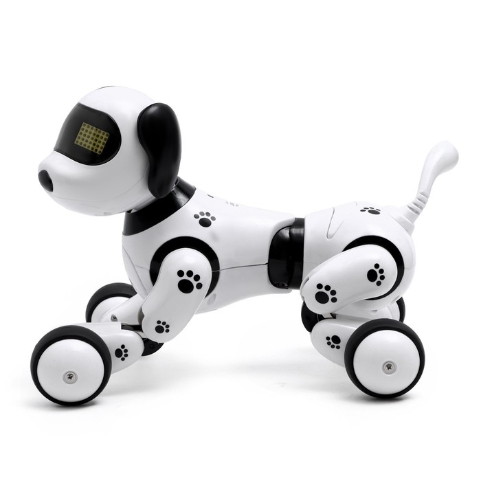 фото Робот собака «пультовод» zhorya, программируемый, на пульте управления, интерактивный: свет, звук, танцующий, музыкальный, на аккумуляторе, на русском языке